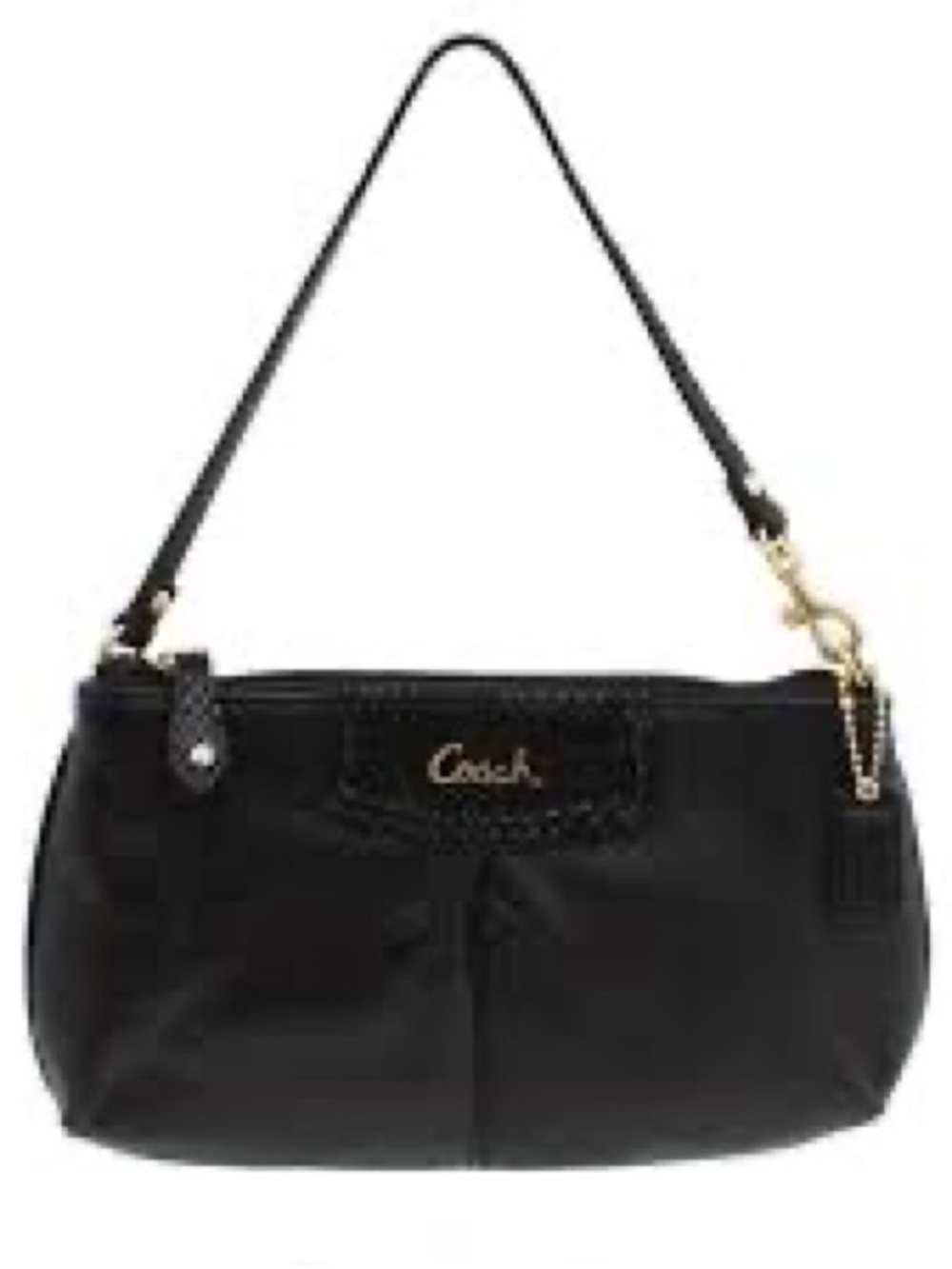 🦋Coach🦋Ashley Leather Clutch/Handbag Black Embossed Leather & Gold Hardware
